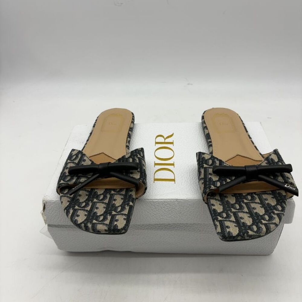 Diorㅤㅤㅤ Dior Oblique Bow Flat Mule Slides